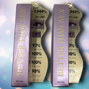 Too Faced Better Than Sex Mascara Lot of 2 Full Size 8ml New In Box Sealed
